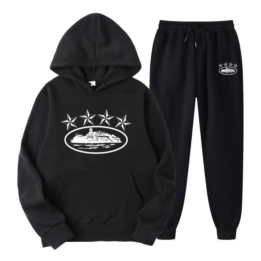 SP5der Spider European and American trendy letter print couple s sweatshirt for men and women S чёрный