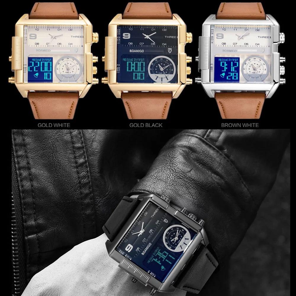 SKMEI F920 New Style China Male Digital Watch Perfect PU Leather Strap 3 Time Zone Waterproof Giant Sports Watch Kit