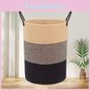 Rope Cotton Woven Storage Basket With Handles For Dirty Clothes Storage Home Use