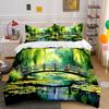 Tranquil Garden Bridge Scenery Set  Kid'S And Adults' Bedroom Decor, Exquisite Three-Piece Bedding Set Gift