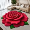 3D Visual Effect Peony Flower Floor Mat Home Living Room Carpet Dirt Resistant Easy To Maintain Absorbent Anti Slip Mat