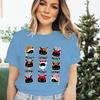 Merry Christmas Cat Classic Tshirt Santa Cat Lover Gift for Christmas Crew Neck Womens Clothing Festive Short Sleeve Tshirts