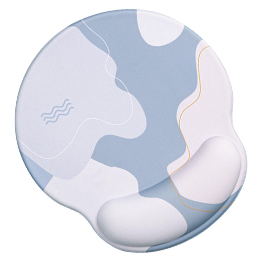 Keyboard Mouse Pad Set Ergonomic Silicone Mouse Pad with Memory Foam Keyboard Wrist Rest Support for Computer Round,