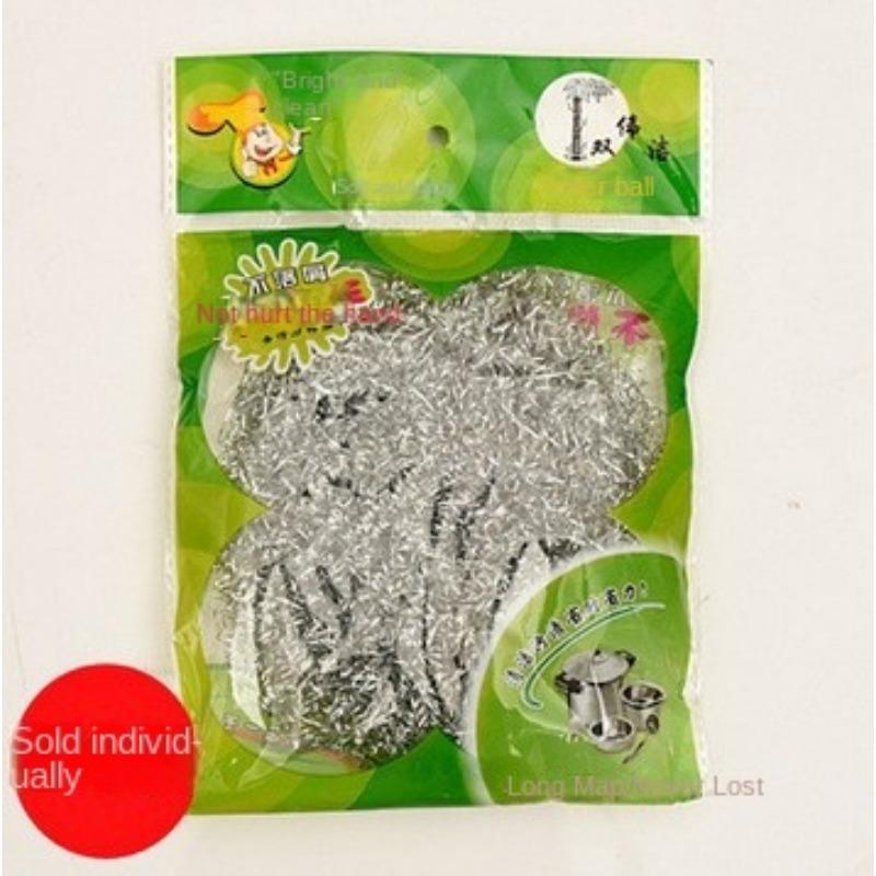 6 Stück Scheuerschwamm - Stahlwolle zum Reinigen von Geschirr Pfannen Töpfen Öfen Grills Edelstahl-Schrubber für Küchenspülen Reinigung