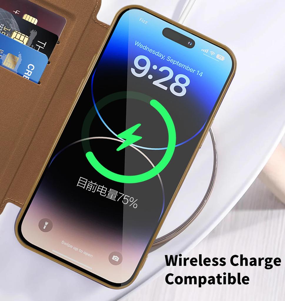 For Magsafe Card Holder Magnetic Wallet Leather Phone Case for IPhone 14 Pro Max 15 Plus 13 12 11 Wireless Charging Book Cover