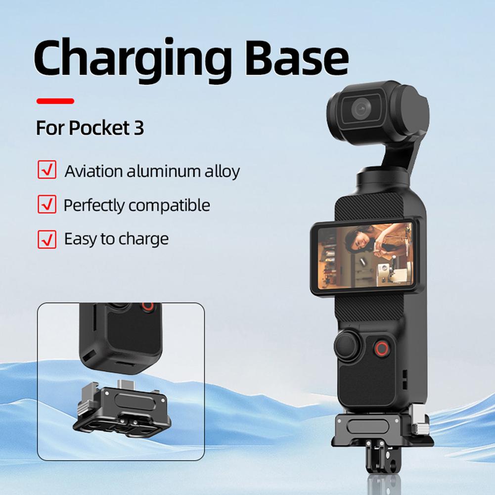 Quick Release Adapter Bracket For DJI Pocket 3 1/4 Mount Adapter Connector Charging Base for DJI OSMO Pocket3 Camera Accessories
