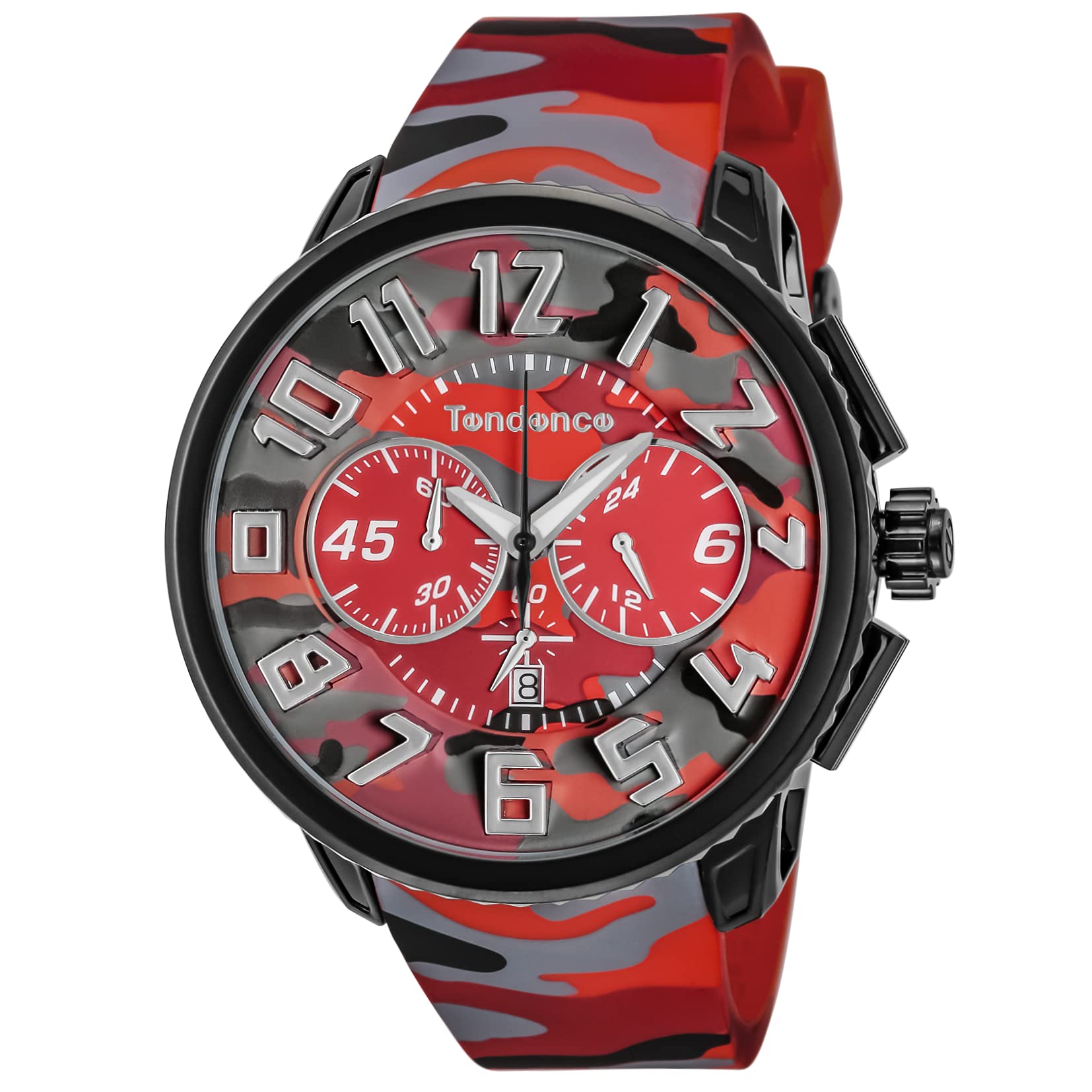 

[TENDENCE] Годинник Gulliver Round CAMO З круглим циферблатом камуфляж Матеріал: нержавіюча сталь/нейлон Мінеральне скло Кварцовий 51 мм Годинник TY046024 Чоловічий Червоний