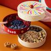 Round Dried Fruit Serving Tray Sealed Snack Plate Divided Candy Dessert Dish  New Year