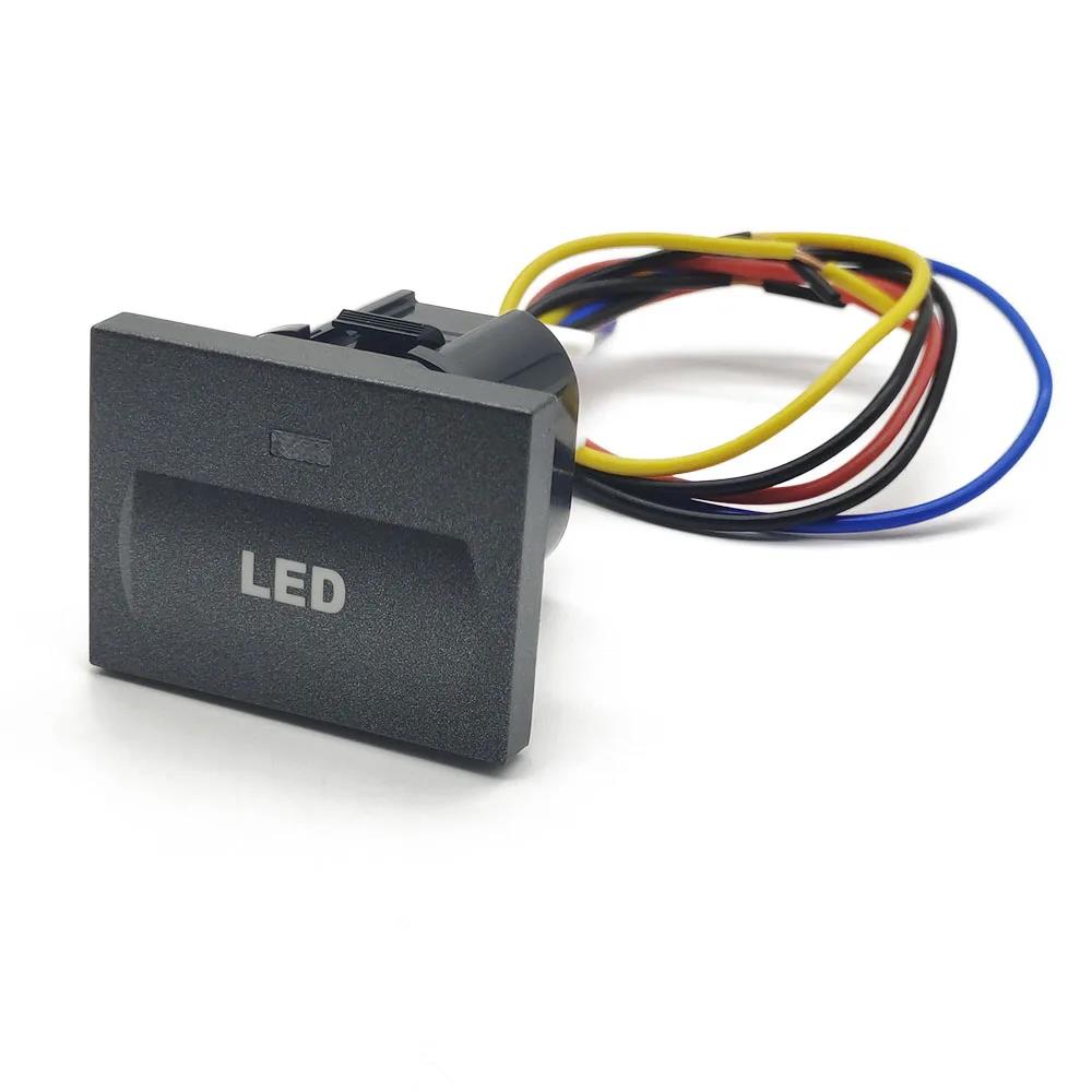 Car Red LED DRL Light Packing Radar Power On Off Camera Mirror Switch Button For Ford Focus 2 Mk2 2009 2010 2011 Accessories