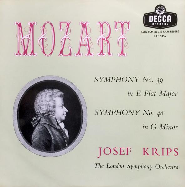 

LP Record WOLFGANG AMADEUS MOZART LONDON SY Symphony No. 39 Symphony No. 40 LXT5356 Decca UK Europ Classical Used