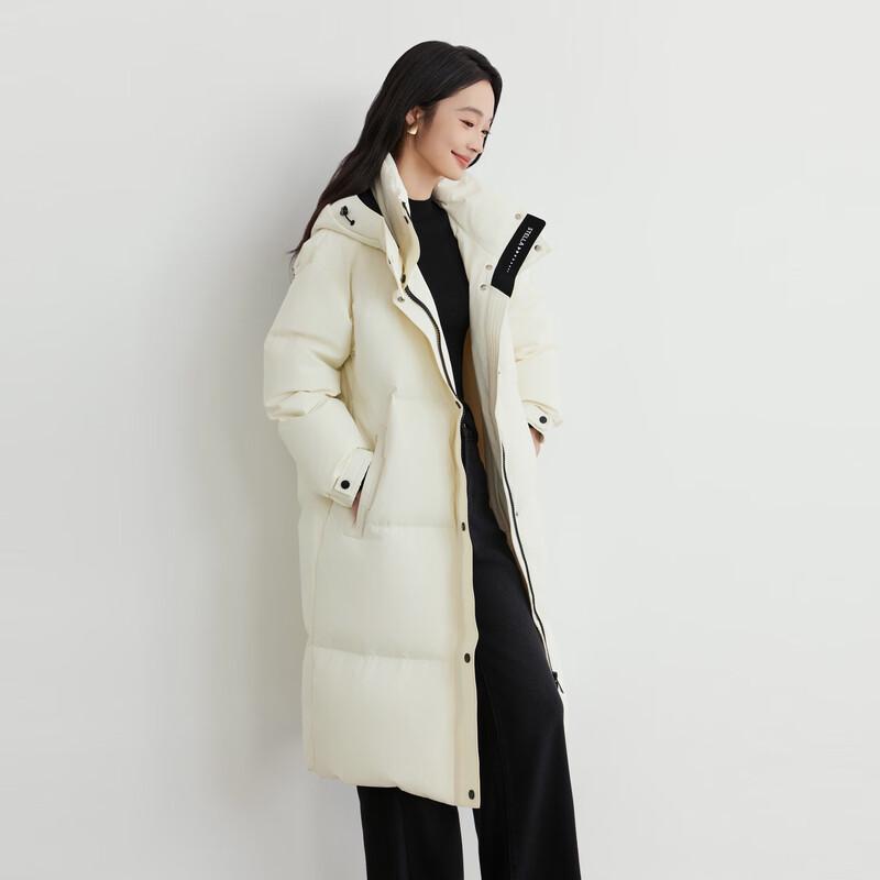 Elva' Island Women's Winter Hooded Loose Long Down Jacket