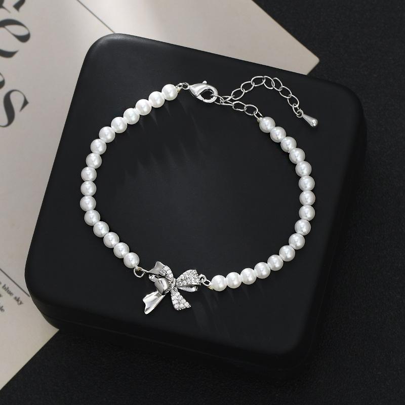 

BLINGBY женский браслет осень-зима новый циркон элегантные ручные украшения браслет с бантом легкий роскошный жемчуг ручные украшения подарок для девочек