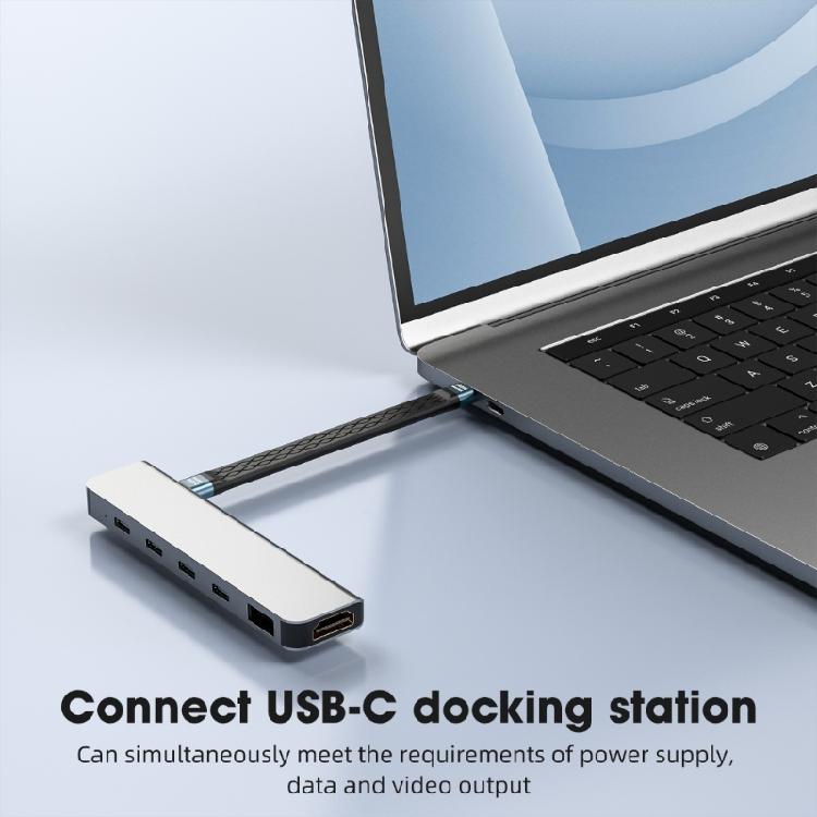 5inch Short USB4 Cable Flat USB Type C Supports Thunderbolt4/3 40Gbps Data Transfer 240W Power Delivery 8K Video