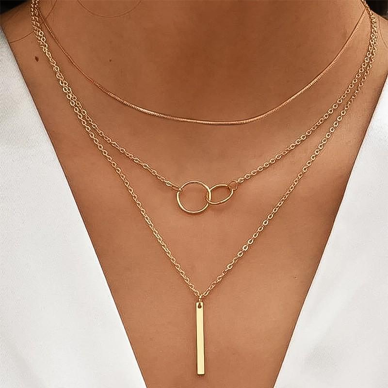 Layered Clavicle Chain: Women's Bestselling European & American Necklace with Small Stick Pendant