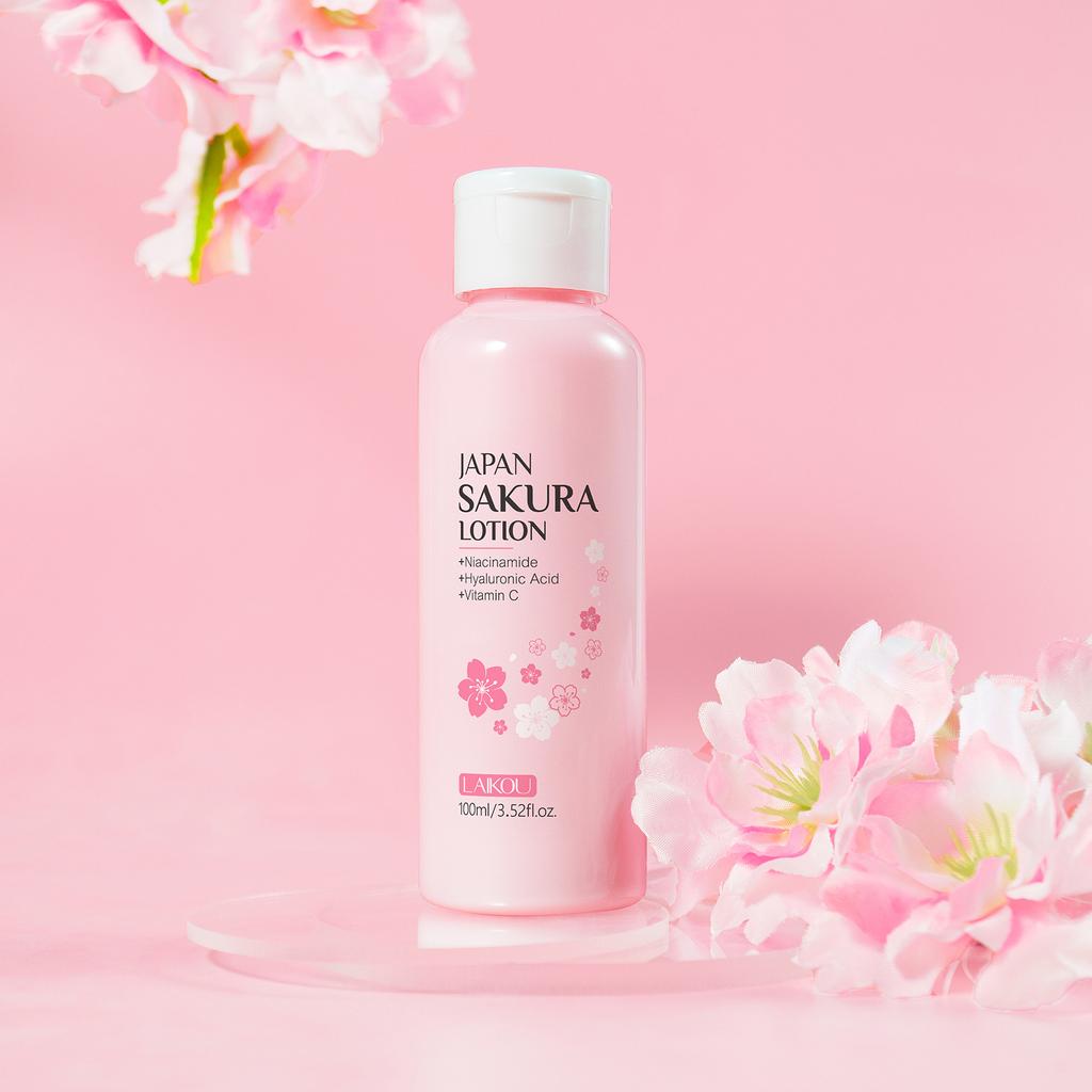 LAIKOU Sakura Balsam do Twarzy Nawilżająca Esencja Zwęża Pory Naprawczy Poprawia Elastyczność Skóry 100ML