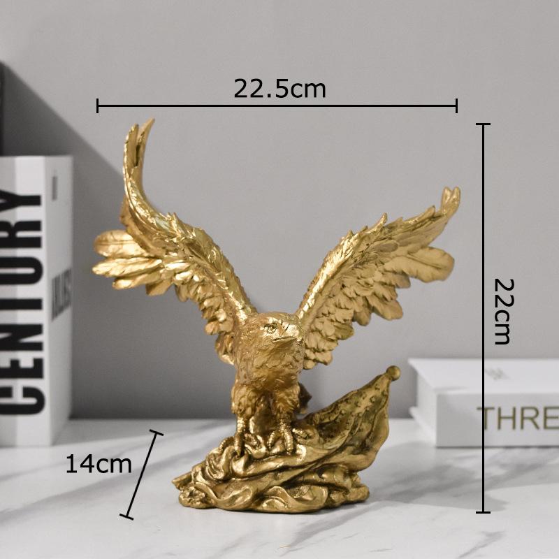 Golden Eagle Statue Ornaments Desk Decoration Resin Crafts Eagle Spread The Wings Creative Sculpture Room Aesthetic Decor