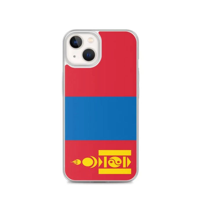 Coque iPhone - iPhone 13 - Drapeau de la Mongolie - Silicone souple - Protection complète - Légère
