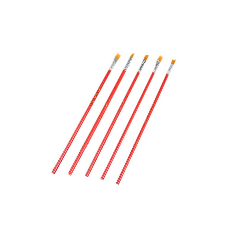 Red Handle Nylon Bristle Brush for Oil, Watercolor, and Acrylic Painting