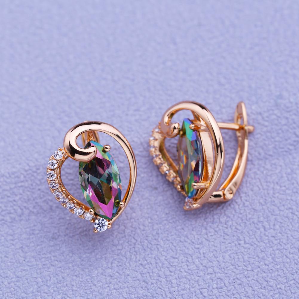 Orecchini a clip MINTHA Orecchini alla moda da matrimonio e da giorno Gioielli Orecchini in zirconia cubica per donne Orecchini color oro rosa