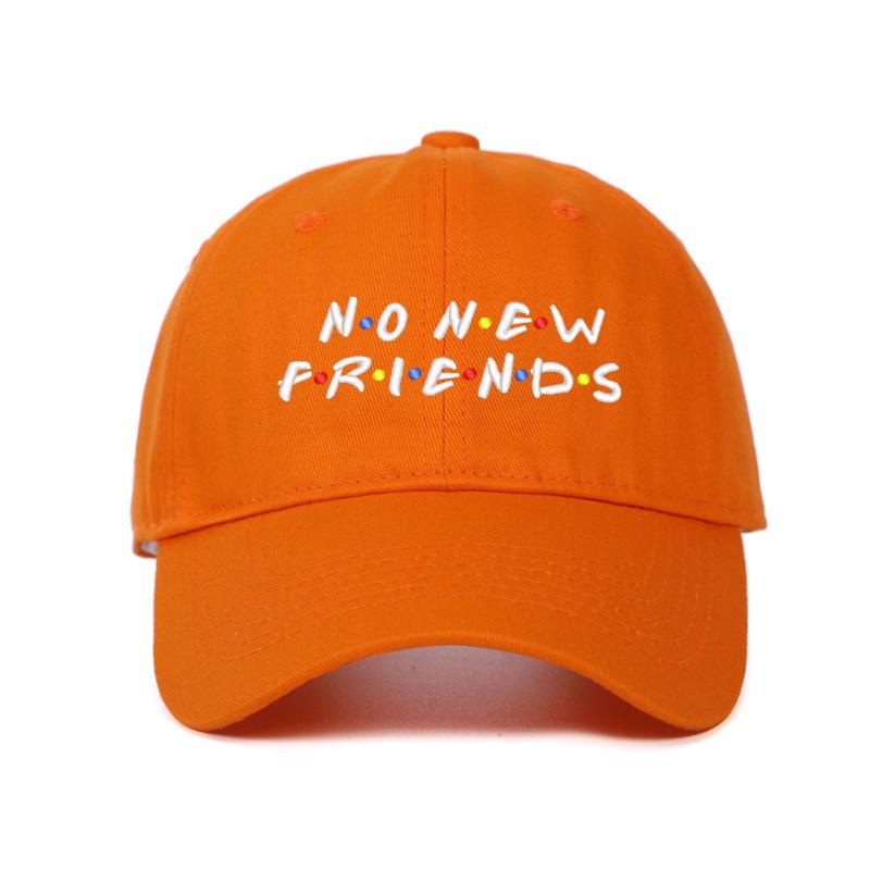 Korean Style 'No New Friends' Embroidered Unisex Baseball Cap with Sun Visor