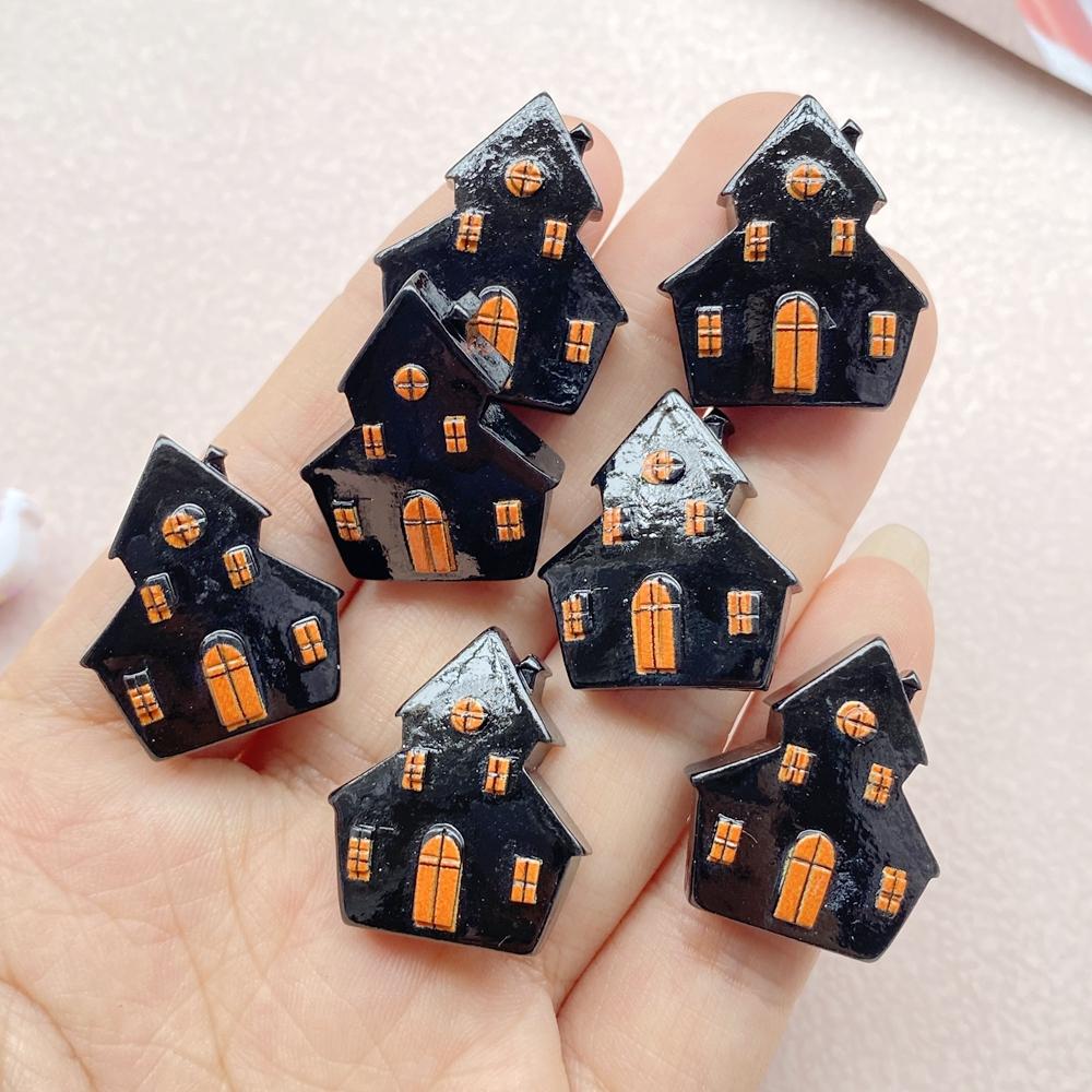 10Pcs New Cute Resin Cartoon Halloween Ghost, Pumpkin Series Flat Back Scrapbooking DIY Jewelry Craft Decoration Accessories