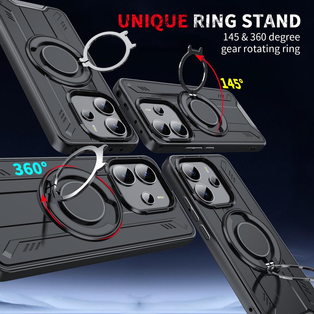 Lämpligt För Redmi Note 14 Pro Plus Telefonfodral För Redmi Note 13 Pro 4G Med 360 ° Hållare Bil Magnetiskt Telefonfodral