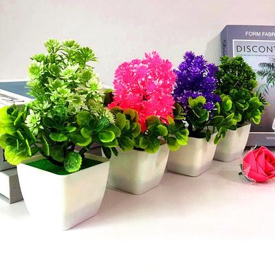 1Pc Artificial Flower Plastic Plant Potted Bonsai Living Room Garden Desk Decor Christmas Ornament