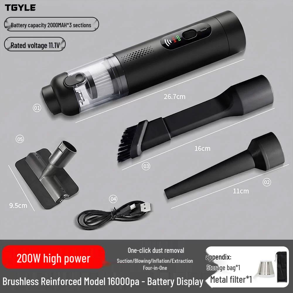 Handheld Cordless Car Vacuum: Dual Suction & Blow, Portable Pet Hair Remover
