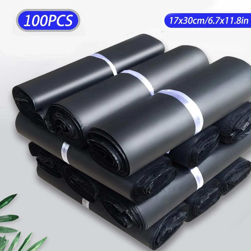 100/300pcs Black Self-seal Courier Mailer Bags Poly Package Express Mailing Envelope for Shipping - Packaging Bags