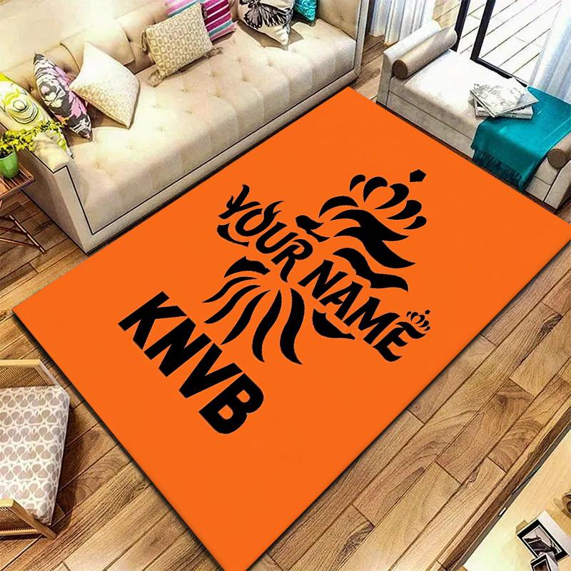 Knvb Wappen Benutzerdefinierter Name Teppich Teppich für Wohnzimmer Schlafzimmer Zuhause Sofa Dekoration Kinder Spielen Rutschfeste Fußmatte