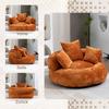 Lazy Sofa Lounger High Back Bean Bag Chair with Three Cushions for Adults and Children, Gaming Chair for Bedroom, Office (Orange Chenille)