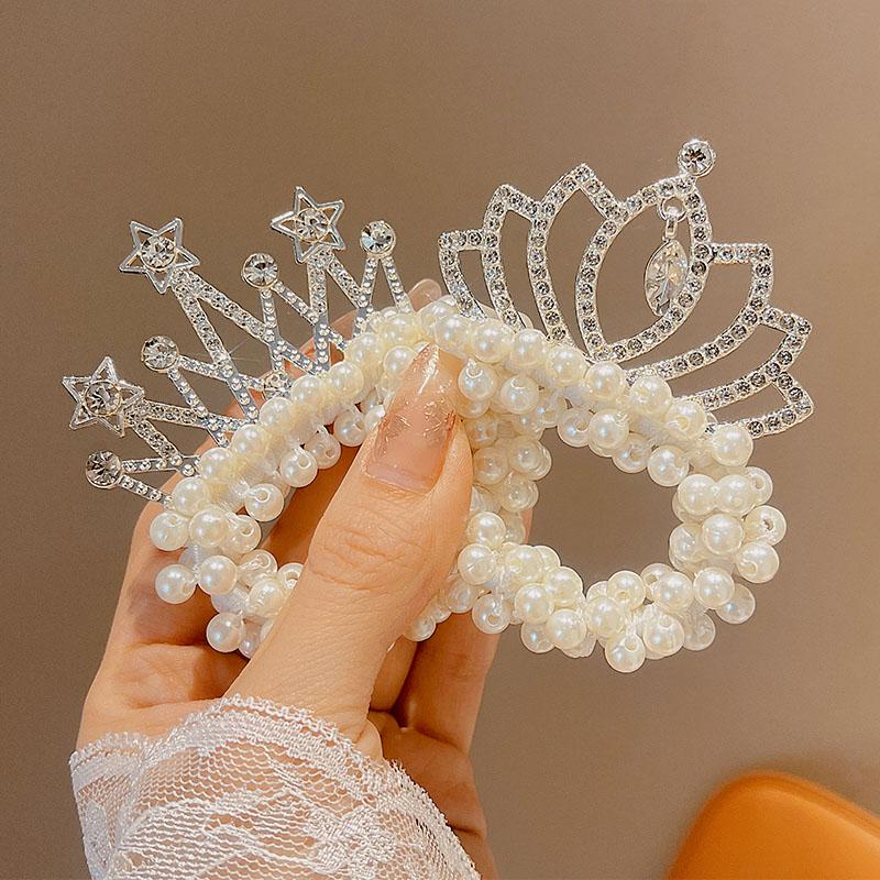 Attache de cheveux Couronne de Princesse Perle pour Enfants 2025 - Accessoires pour Cheveux Filles