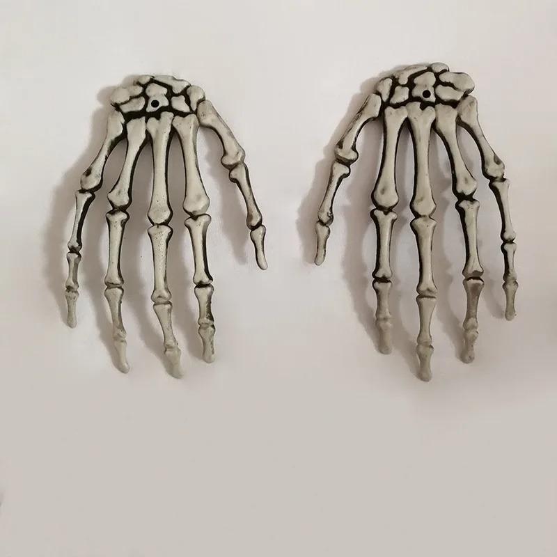 Halloween Skeleton Hands Fake Scary Realistic Human Hand Bone Halloween Life Size Zombie Party Scary Props Decorations