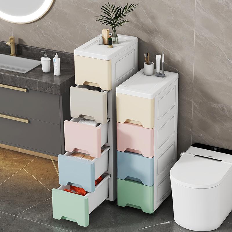 Wide Gap Drawer-Style Cabinet: Kitchen/Bathroom Narrow Storage Shelf Box (15/18/25 Width).