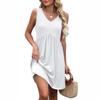Women's V-neck Casual Beach Vacation Style Vintage Solid Color Sleeveless Splicing Dresses