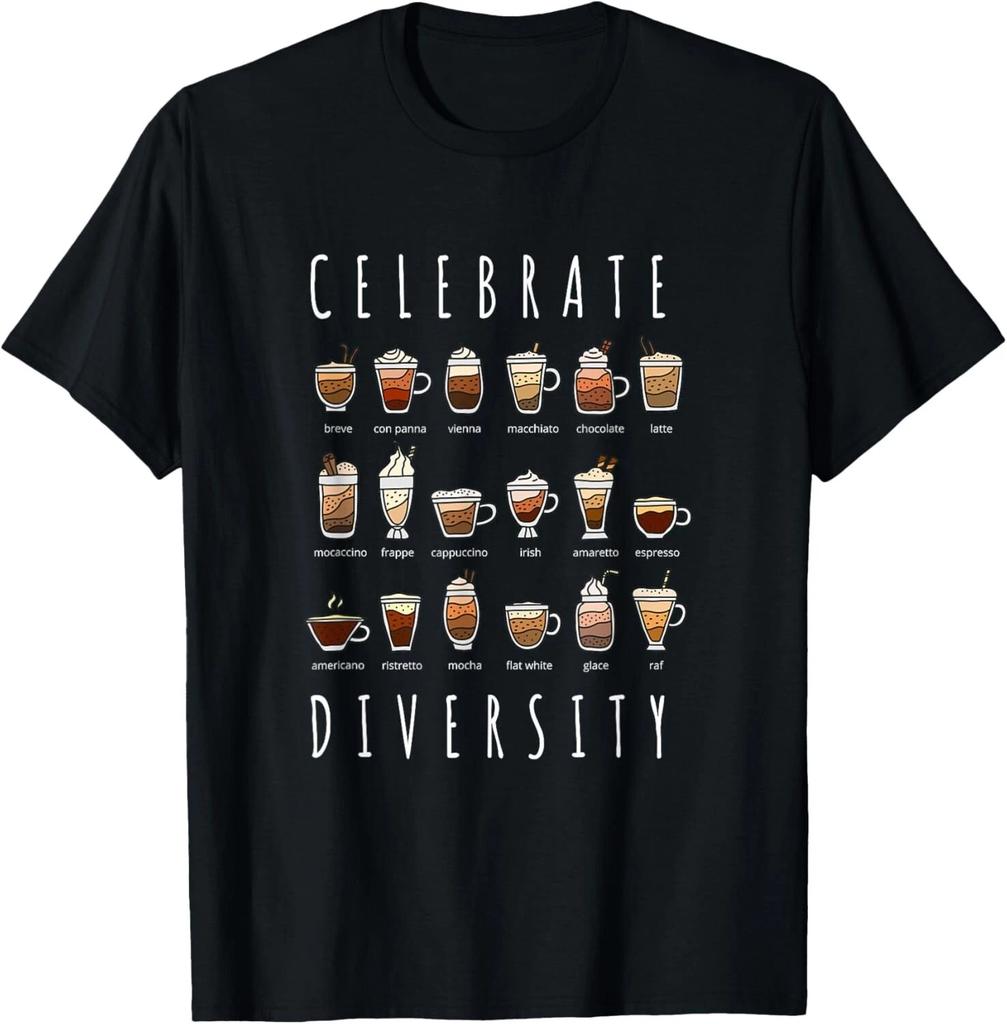 Vielfalt feiern Koffein Barista Shirt für Kaffeeliebhaber Geschenk Unisex T-Shirt
