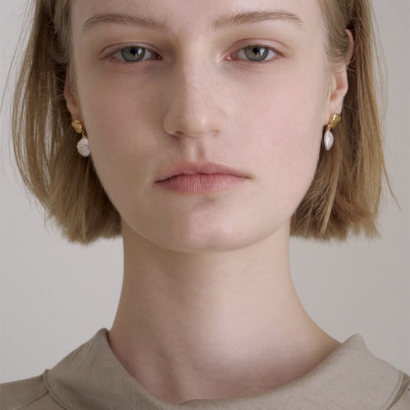 Ovbeige [VEI] 925silver KESHI PEARL DROP EARRINGS