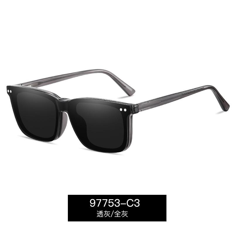 NOUVEAU dans Lunettes Optiques Myopie à Clip Magnétique TR90 Lunettes de Soleil Anti-Reflets pour la Conduite Teintes Noires Prescription Personnalisée