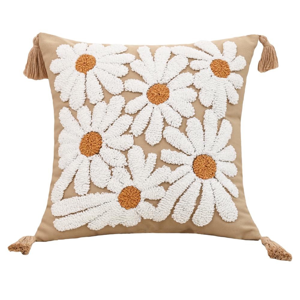 BUYNOW Velvet Floral Embroidered Pillowcase Rustic Vintage American Cushion Cover Home Bedroom Saddle Decor cojines para sala