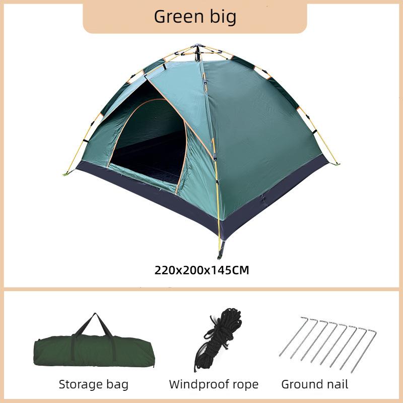 Cort pliabil portabil în aer liber, complet automat pentru camping, plajă, deschidere rapidă, acoperire cu lipici argintiu, cort îngroșat rezistent la ploaie