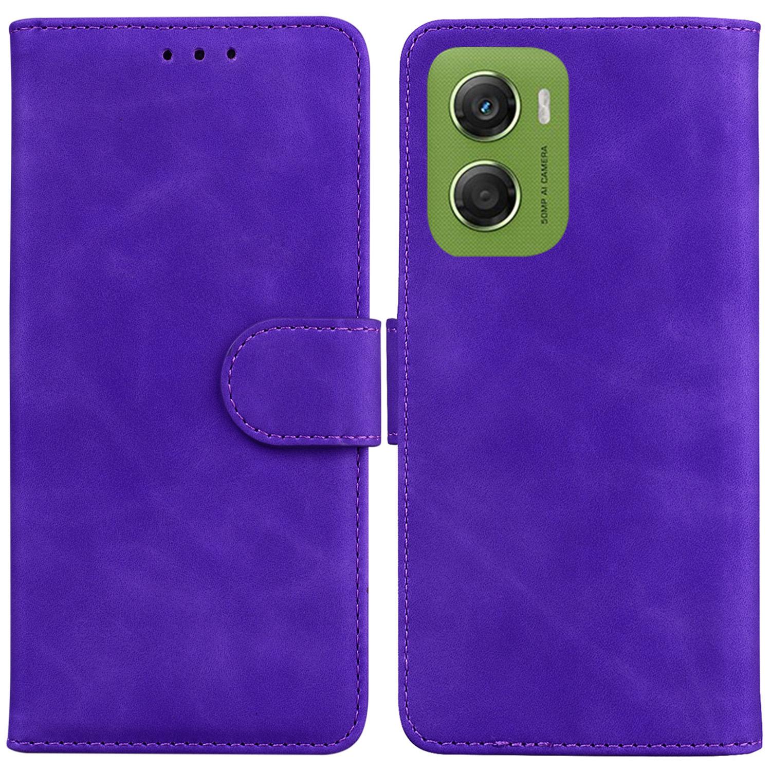 

For Motorola Moto G06 4G Case Solid Color Leather Wallet Phone Cover