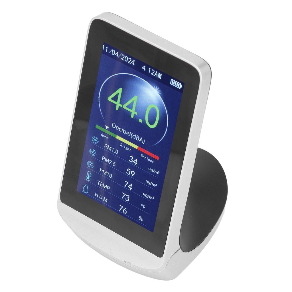 Decibel Meter Wall Hanging LCD Sound Level Reader 30?130db Noise Time Temp Humidity PM 2.5 1.0 10