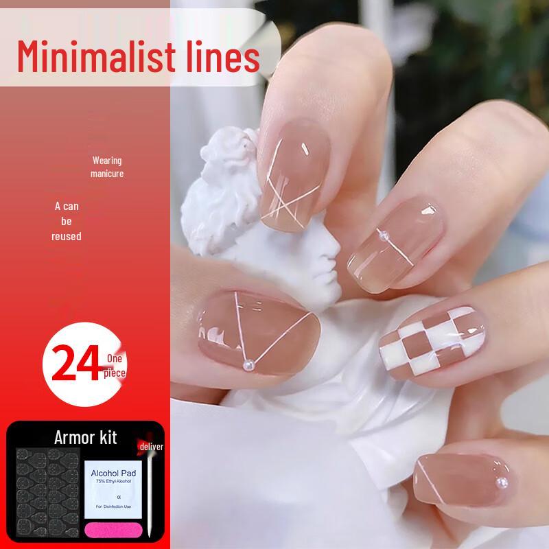 Bai Cui Lai Handmade Minimalist Line Art Press-On Nails