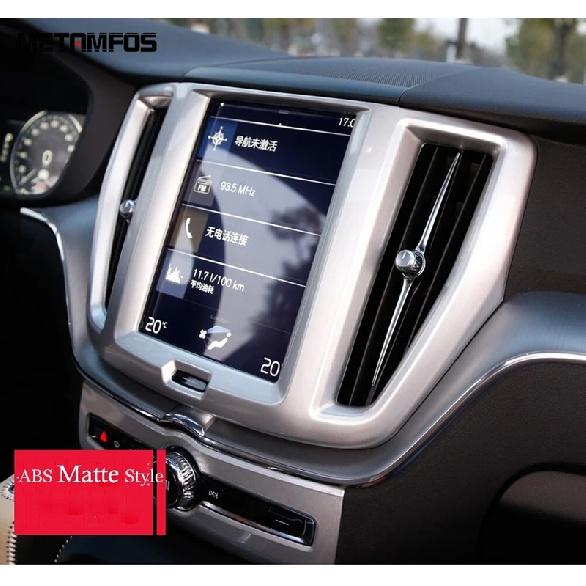 Center Console Air Condition Vent Outlet Trim Navigation Frame For Volvo XC60 XC 60 2017- 2024 Carbon Fiber Car Accessories