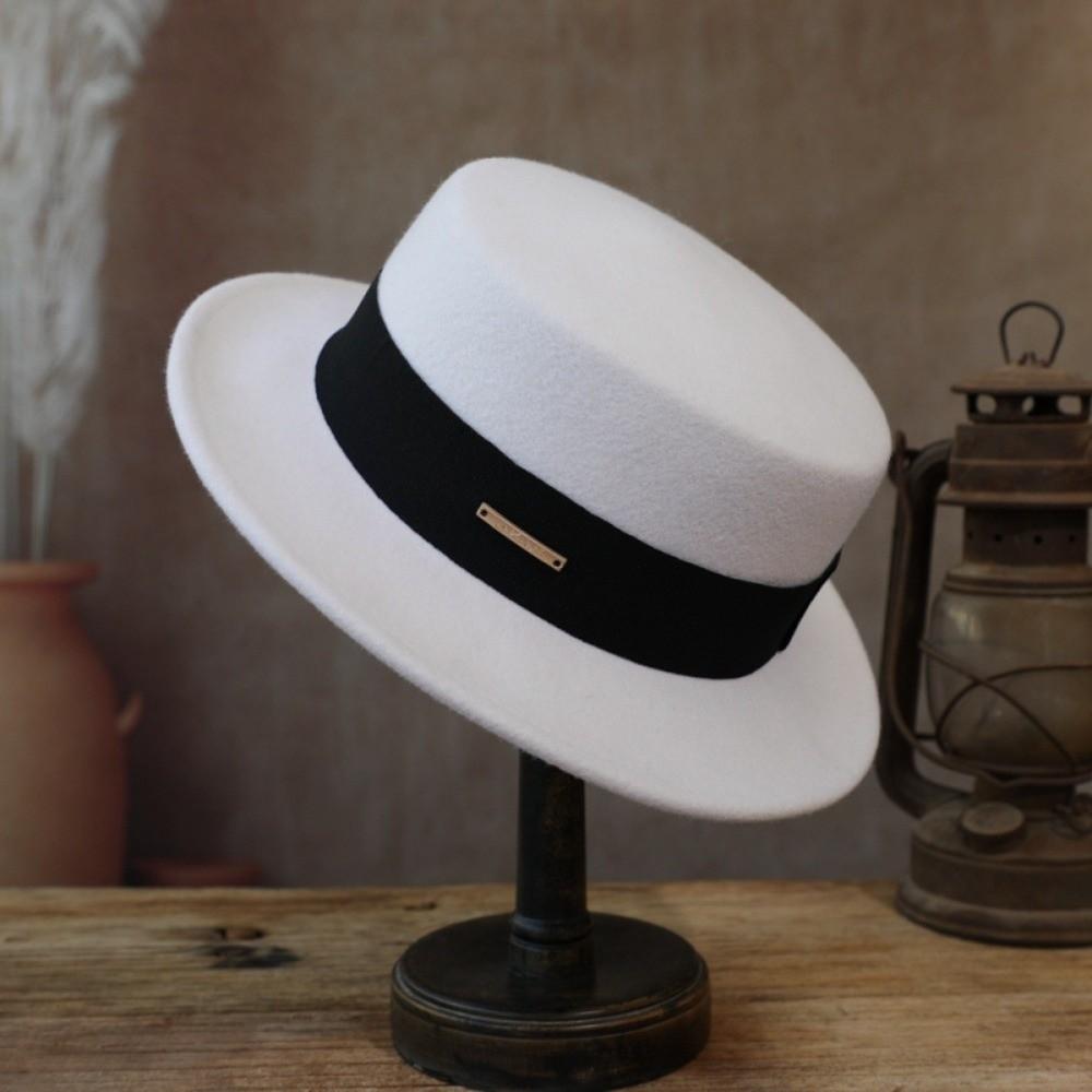Versatile British Top Hat Vintage Looking Woolen Formal Hat Elegant Woolen Jazz Cap  Fashion Show
