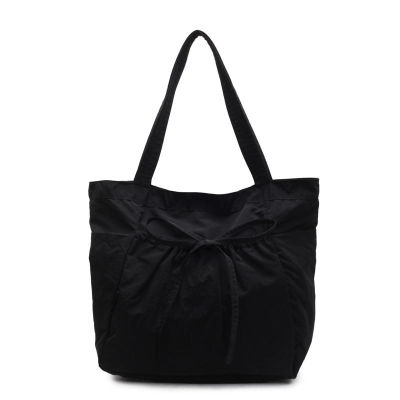 

Женская большая вместительная легкая сумка-тоут студенческая сумка через плечо чёрный