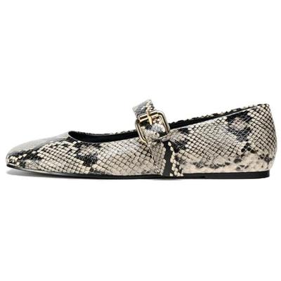Snakeskin Print Mary Jane Flat Shoes Womens 12502510201