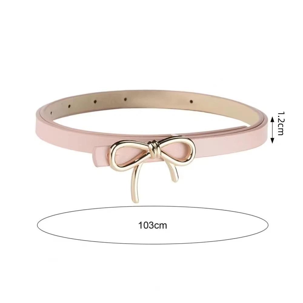 Bow Detail Women Bowknot Buckle Belt Adjustable Thin Belt for Trending Accessory