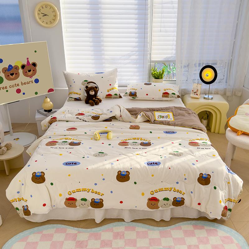 

Летнее тонкое одеяло с рисунком из мультфильма, наполнитель из соевого волокна, легкое удобное одеяло, постельное белье для дома и спальни, можно стирать в стиральной машине 150x200cm