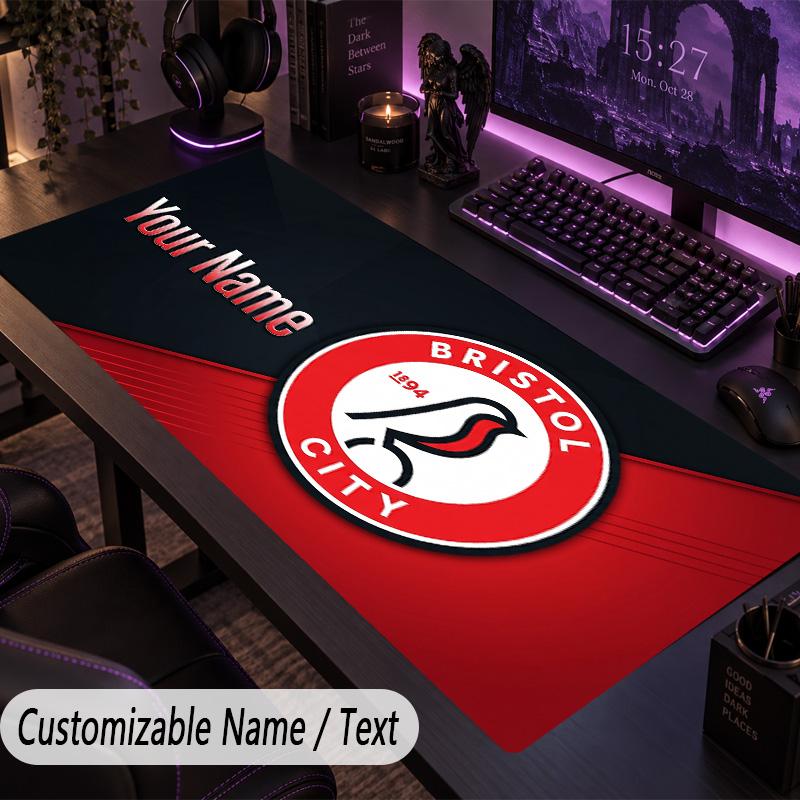 Large Mouse PadBristol City Custom Name Text Personalized Desk Mat Non Slip Gaming Pad